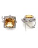 Faceted Citrine and Diamond Earrings
